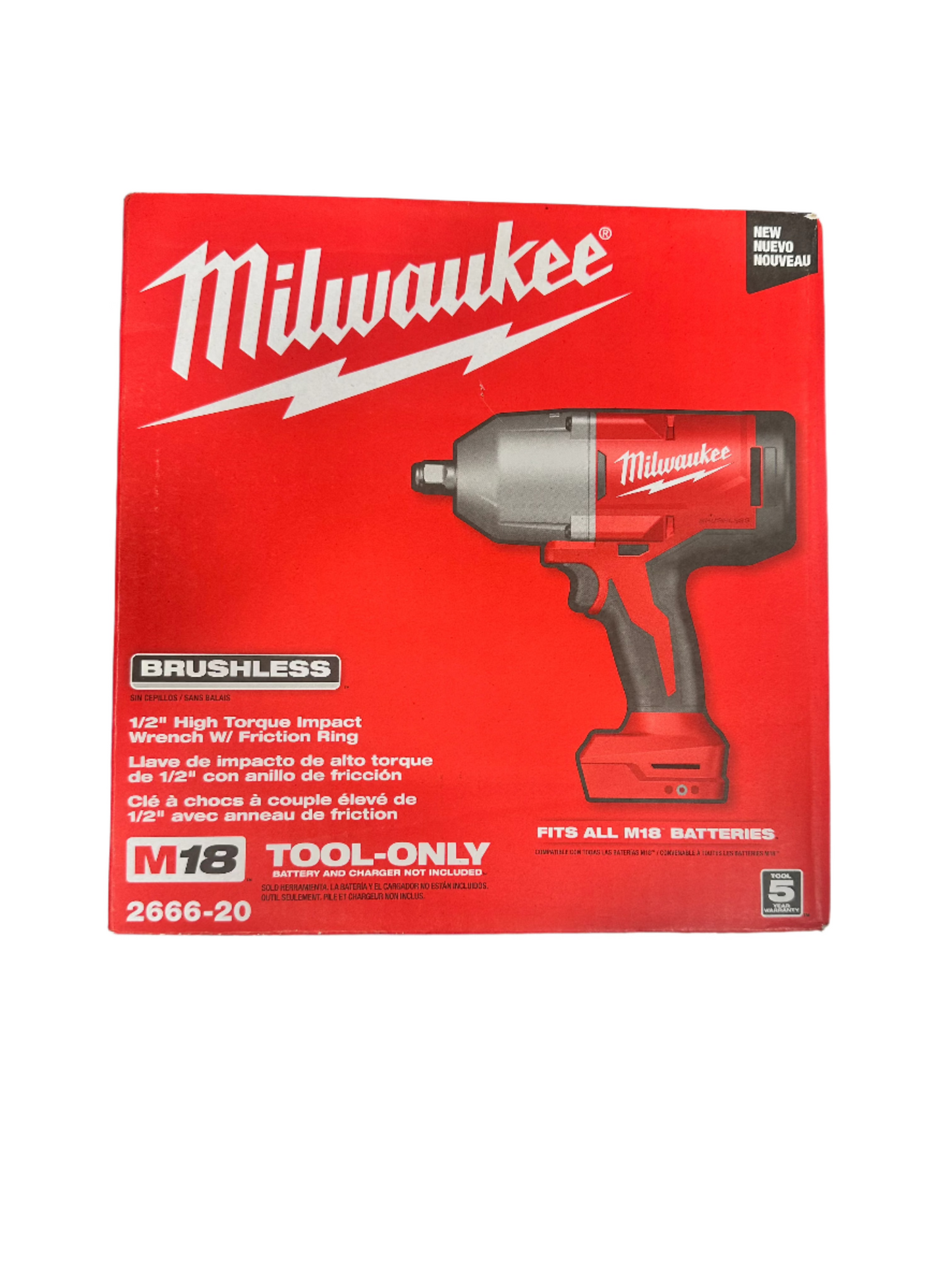 Milwaukee M18 1/2" High Torque Impact Wrench w Friction Ring 2666-20 (TOOL ONLY)