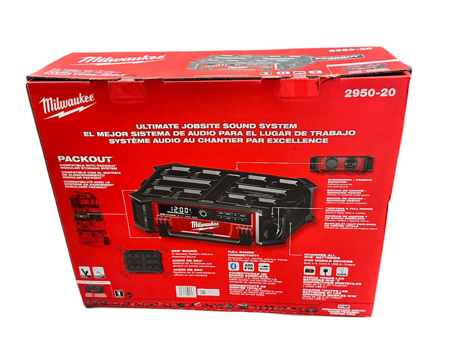 Milwaukee M18 PACKOUT Radio/Speaker with Built-In Charger 2950-20