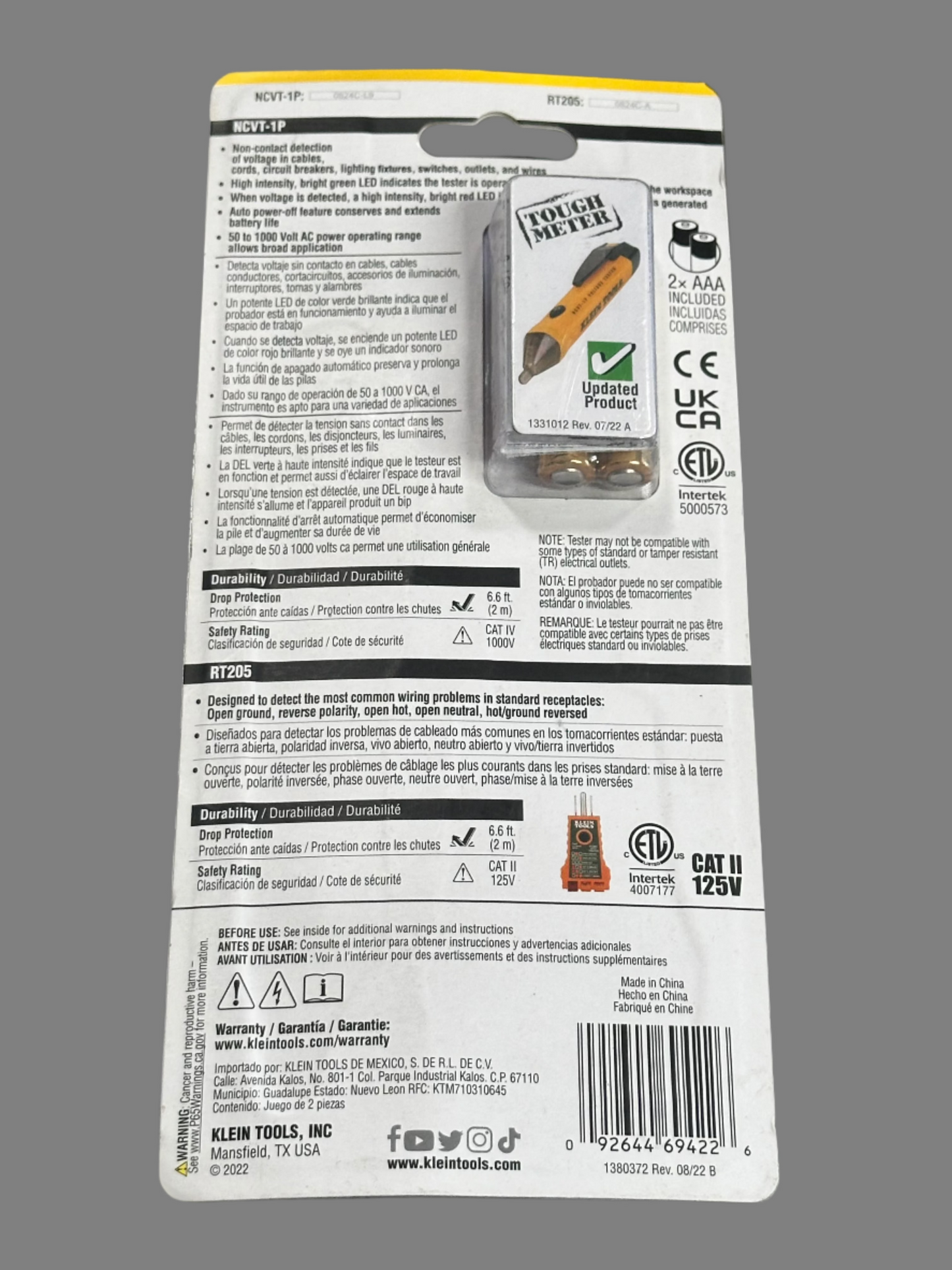 Klein Tools NCVT1PKIT Non-Contact Voltage & GFCI Receptacle Test Kit
