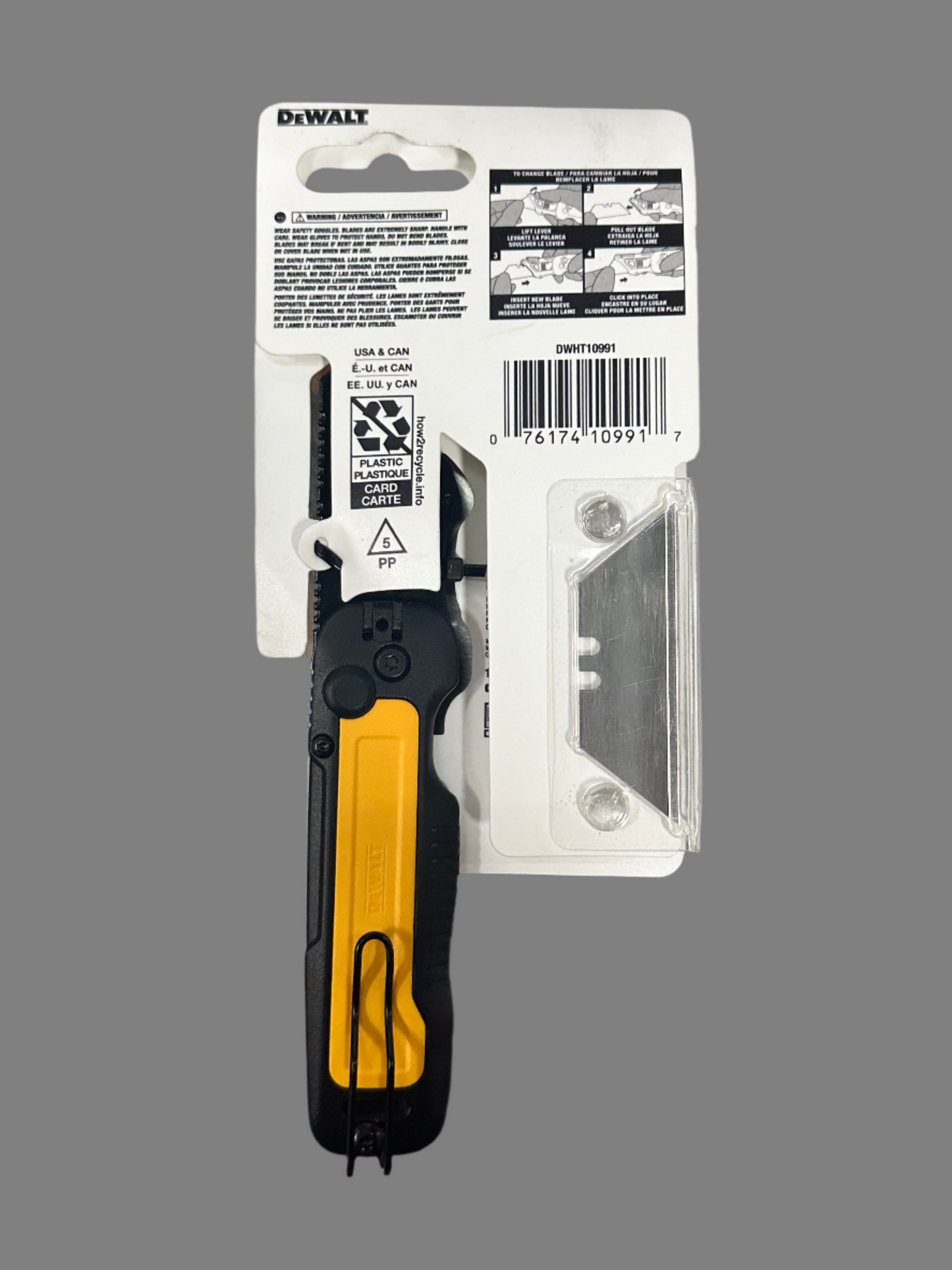 DEWALT Push and Flip Folding Lock-Back Utility Knife DWHT10991