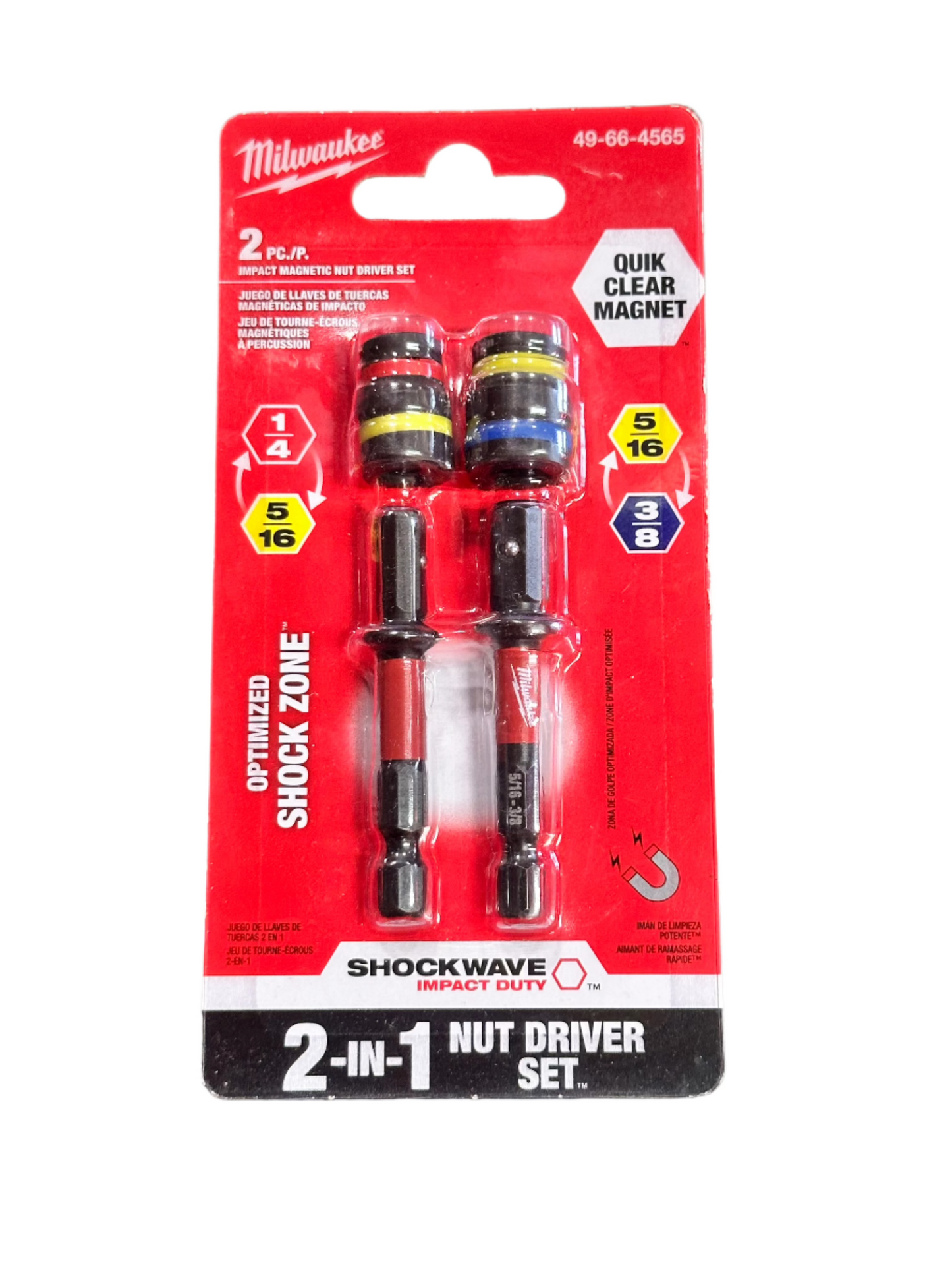 Milwaukee 49-66-4565 Shockwave Impact Duty Quik-Clear 2-In-1 Magnetic Nut