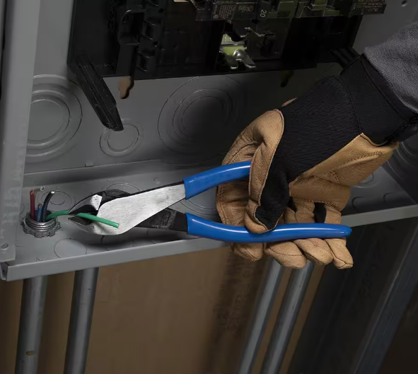 Klein Tools D2000-48-SEN Diagonal Cutters - Angled Head Blue - Made in USA