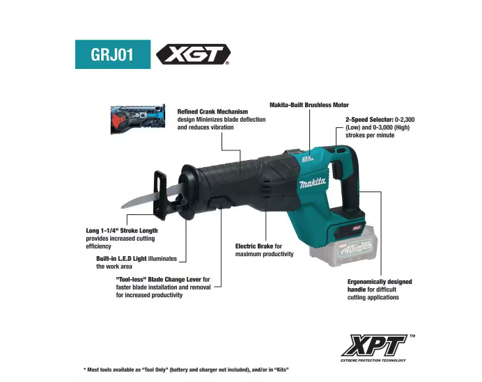 Makita 40V Max XGT Brushless Cordless Reciprocating Cutting Saw GRJ01Z (TOOL ONLY)