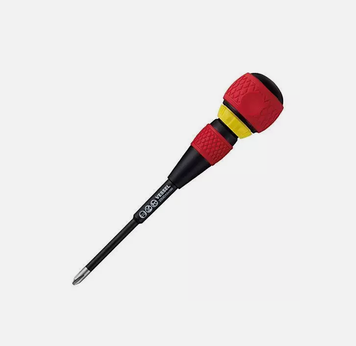 VESSEL BALL GRIP Magnetic Ratchet Screwdriver PH2x100(4") (#2200P2100)