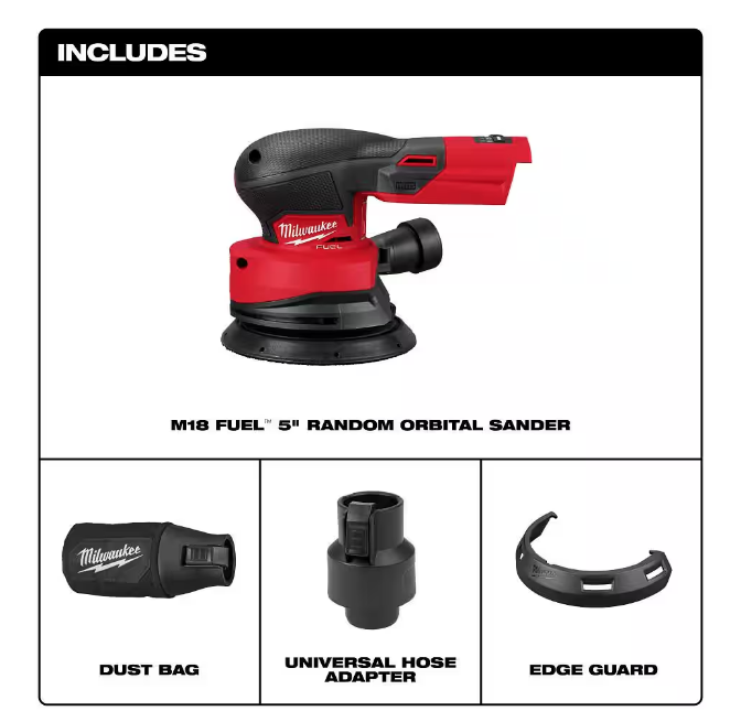 Milwaukee M18 18V Brushless Cordless FUEL 5 in. Random Orbit Sander 2837-20 (TOOL ONLY)