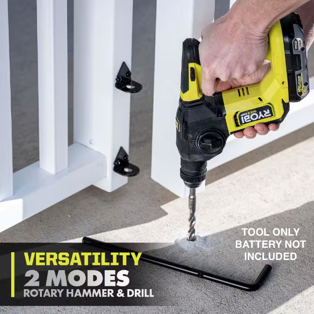 RYOBI ONE+ HP 18V Brushless Compact 5/8 in. SDS Rotary Hammer PSBRH01B (TOOL ONLY)