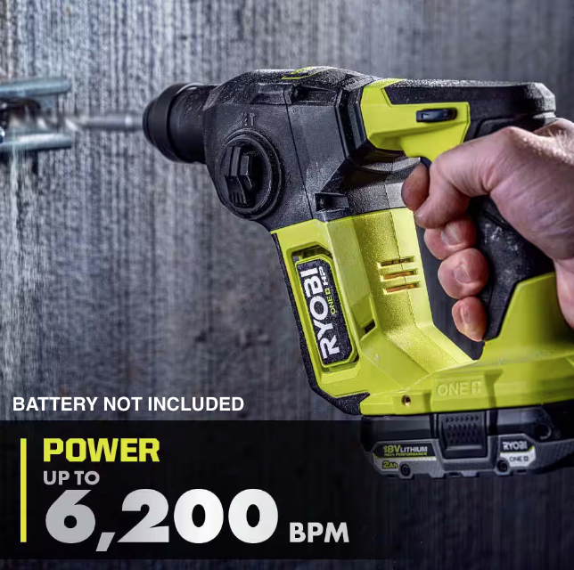 RYOBI ONE+ HP 18V Brushless Compact 5/8 in. SDS Rotary Hammer PSBRH01B (TOOL ONLY)