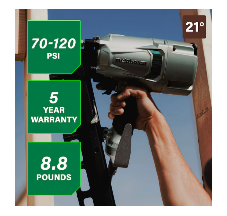 METABO HPT 21 Degree 3-1/4 Inch Strip Nailer NR83A5