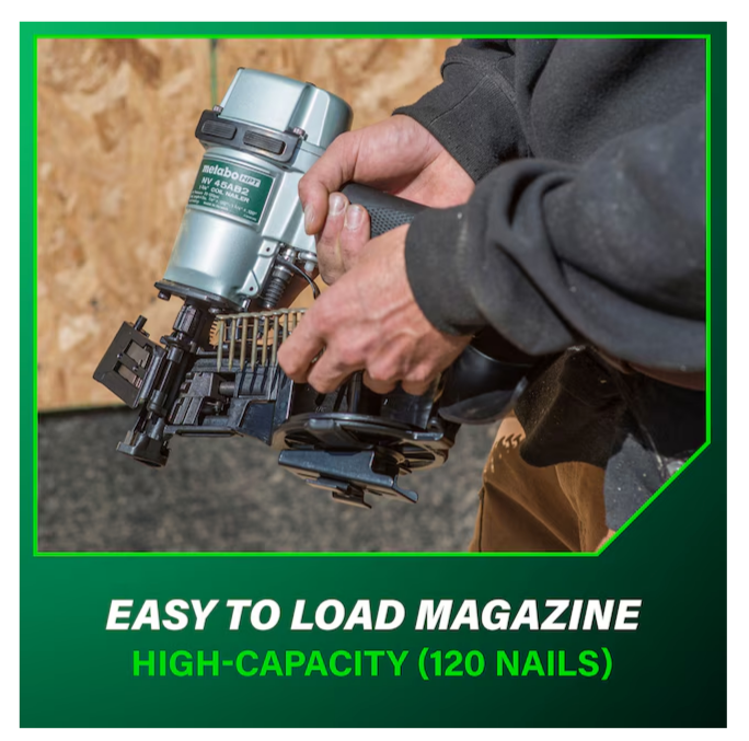 Metabo HPT 1-3/4 Inch Coil Roofing Nailer NV45AB2