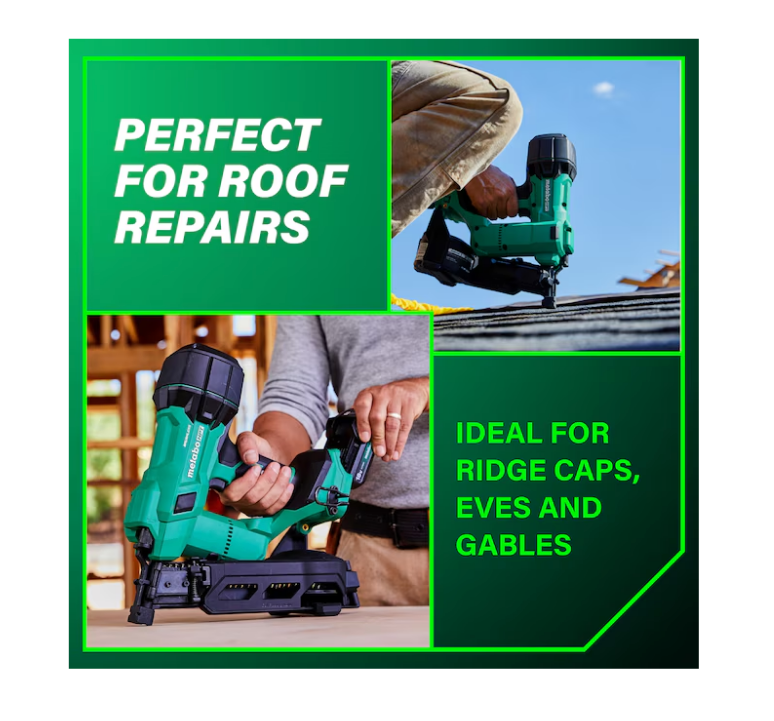 METABO HPT 18V MultiVolt™ Brushless 1-3/4" Coil Roofing Nailer Kit NV1845DA