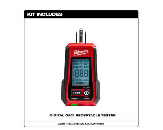 Milwaukee Digital GFCI Receptacle Tester 2224-20