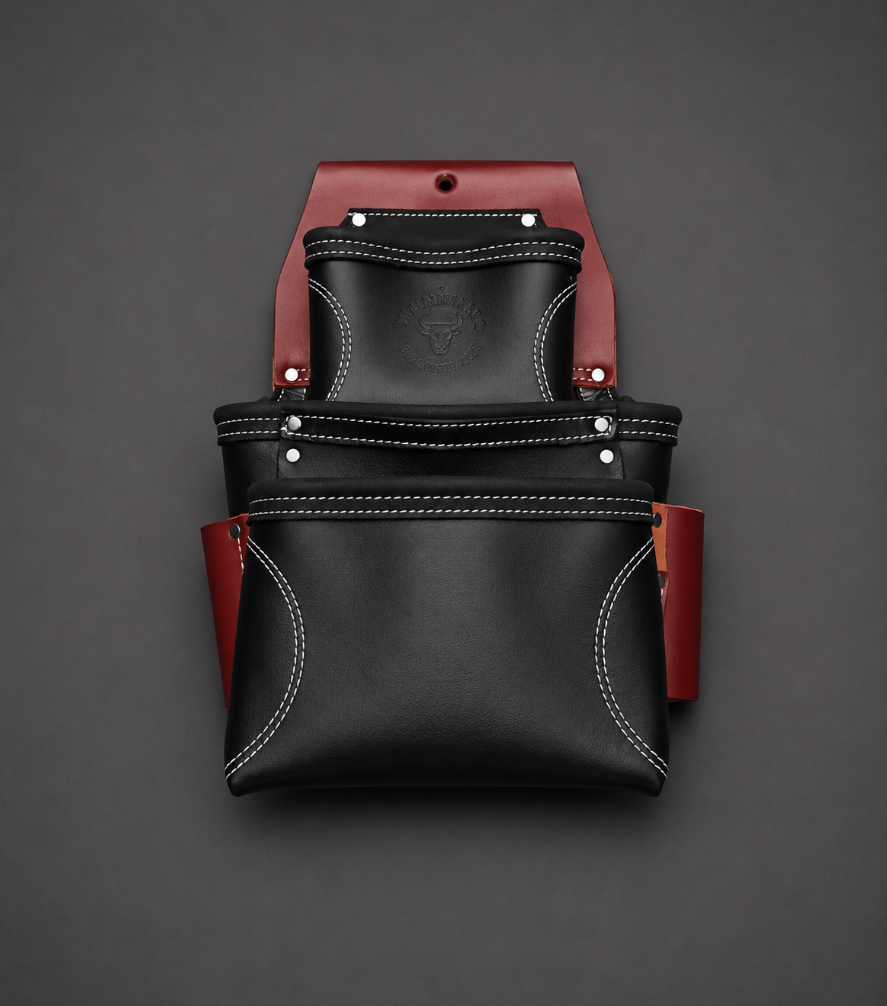 WAXWING Maroon & Black Leather Tool Belt - WTB7061