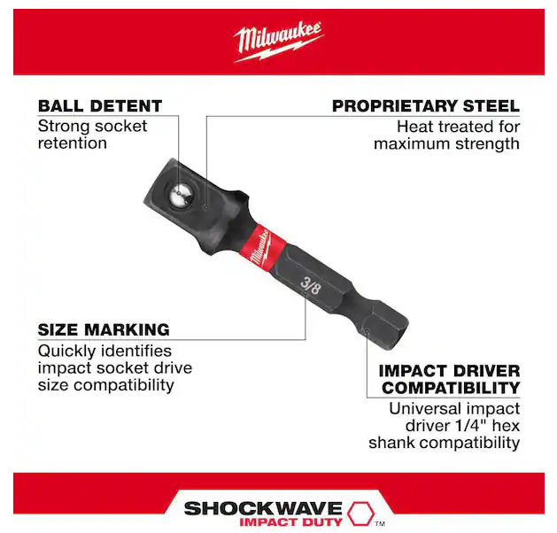 Milwaukee SHOCKWAVE Socket Adapter Set 48-32-5033