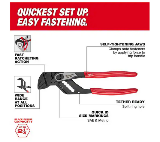 Milwaukee 10" Straight Jaw Pliers Wrench 48-22-6910