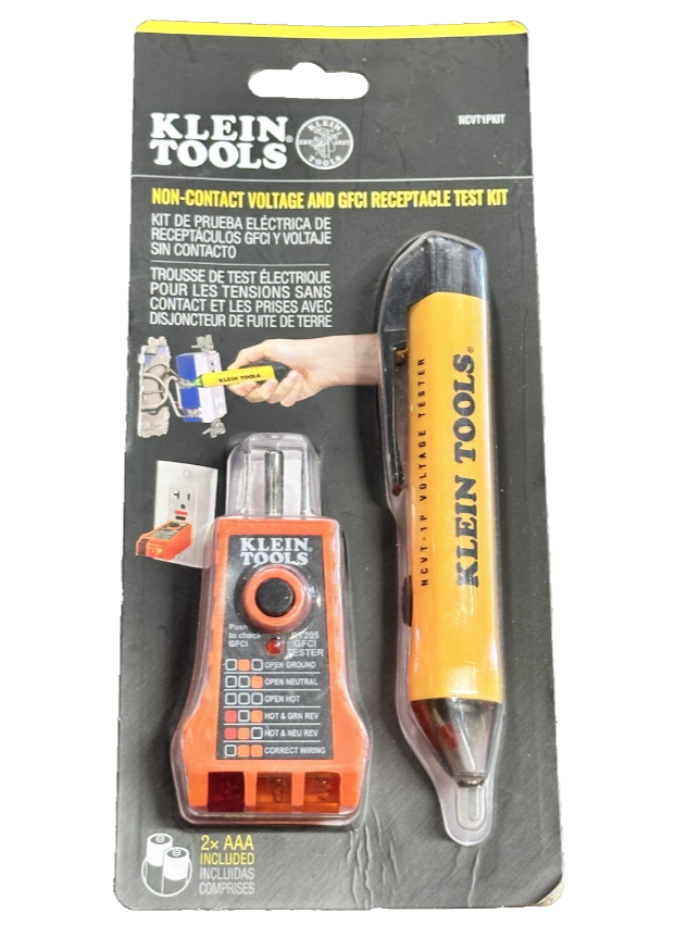 Klein Tools NCVT1PKIT Non-Contact Voltage & GFCI Receptacle Test Kit