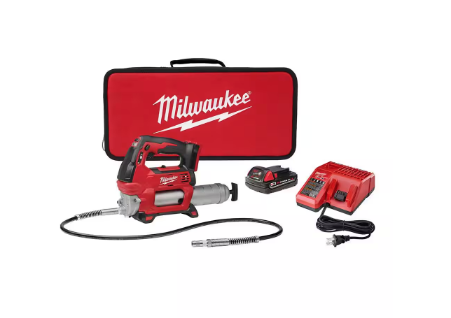 Milwaukee M18 Grease Gun 2-Speed with (1) 1.5Ah Batteries, Charger, Tool Bag 2646-21CT