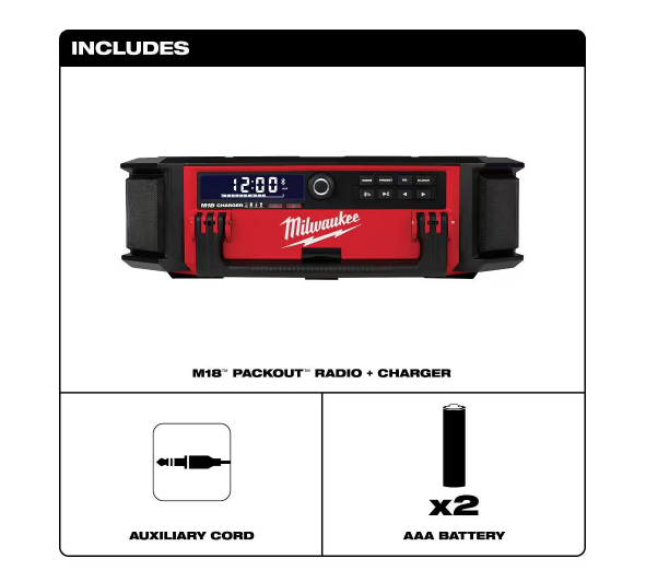 Milwaukee M18 PACKOUT Radio/Speaker with Built-In Charger 2950-20