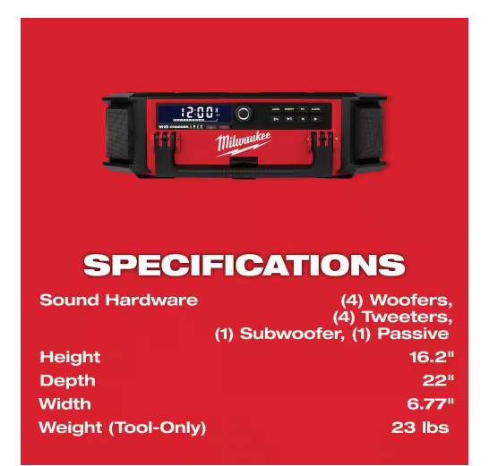 Milwaukee M18 PACKOUT Radio/Speaker with Built-In Charger 2950-20