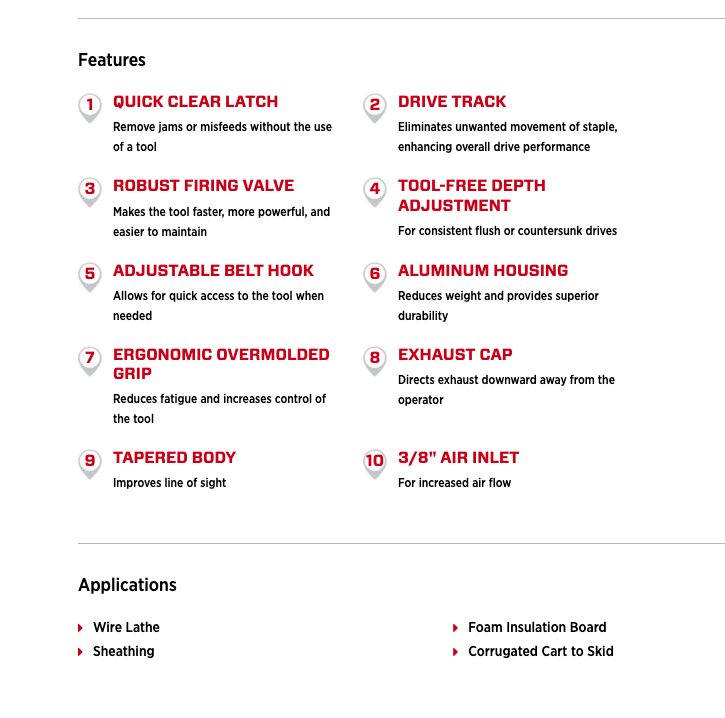 SENCO 16GA 1" Wide Crown, 2" Construction Stapler PS20XP