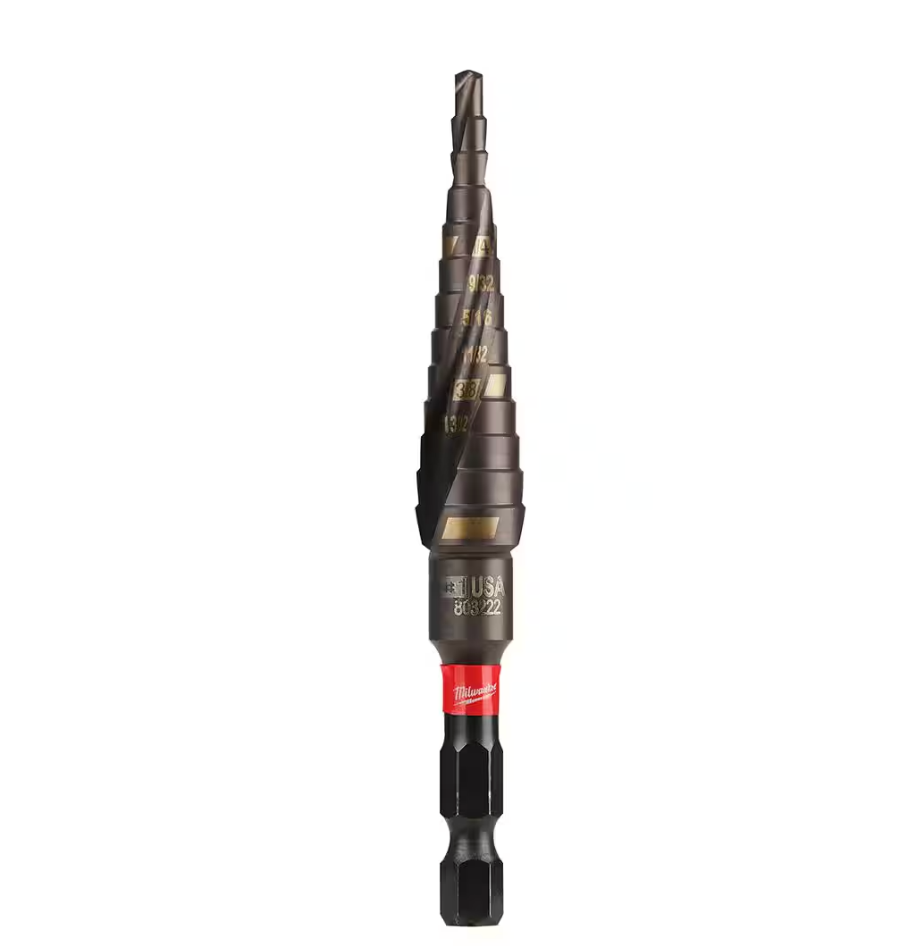Milwaukee SHOCKWAVE 1/8 inch - 1/2 inch #1 Impact-Rated Titanium Step Drill Bit 13-Steps (48-89-9241)