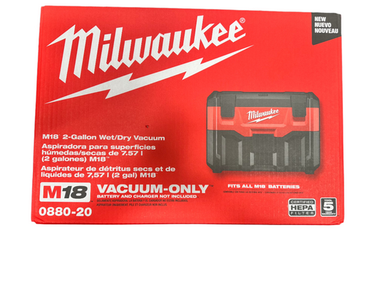 Milwaukee M18 2 Gallon Wet/Dry Vacuum (Vacuum-Only) 0880-20