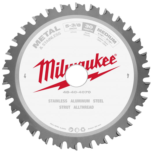 Milwaukee 48-40-4070 5-3/8" x 30T Circular Saw Blade Ferrous Metal Cutting, New