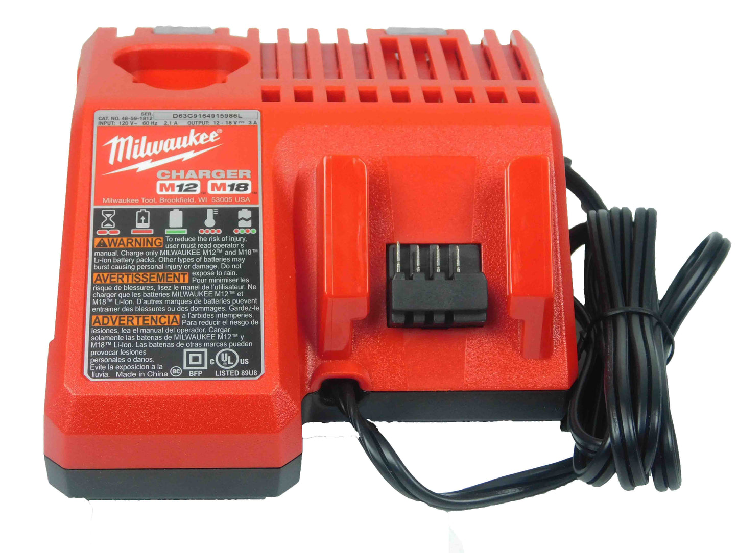 M18 12-Volt/18-Volt Lithium-Ion Multi-Voltage Battery Charger. 48-59-1812