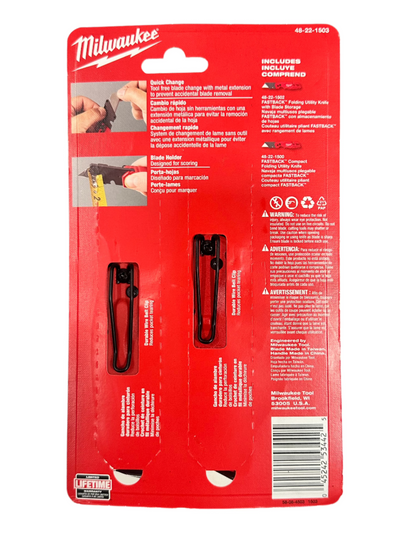Milwaukee FASTBACK Folding Utility Knife and Compact Folding Utility Knife with Blade Storage and Gut Hook (2-Piece) 48-22-1503