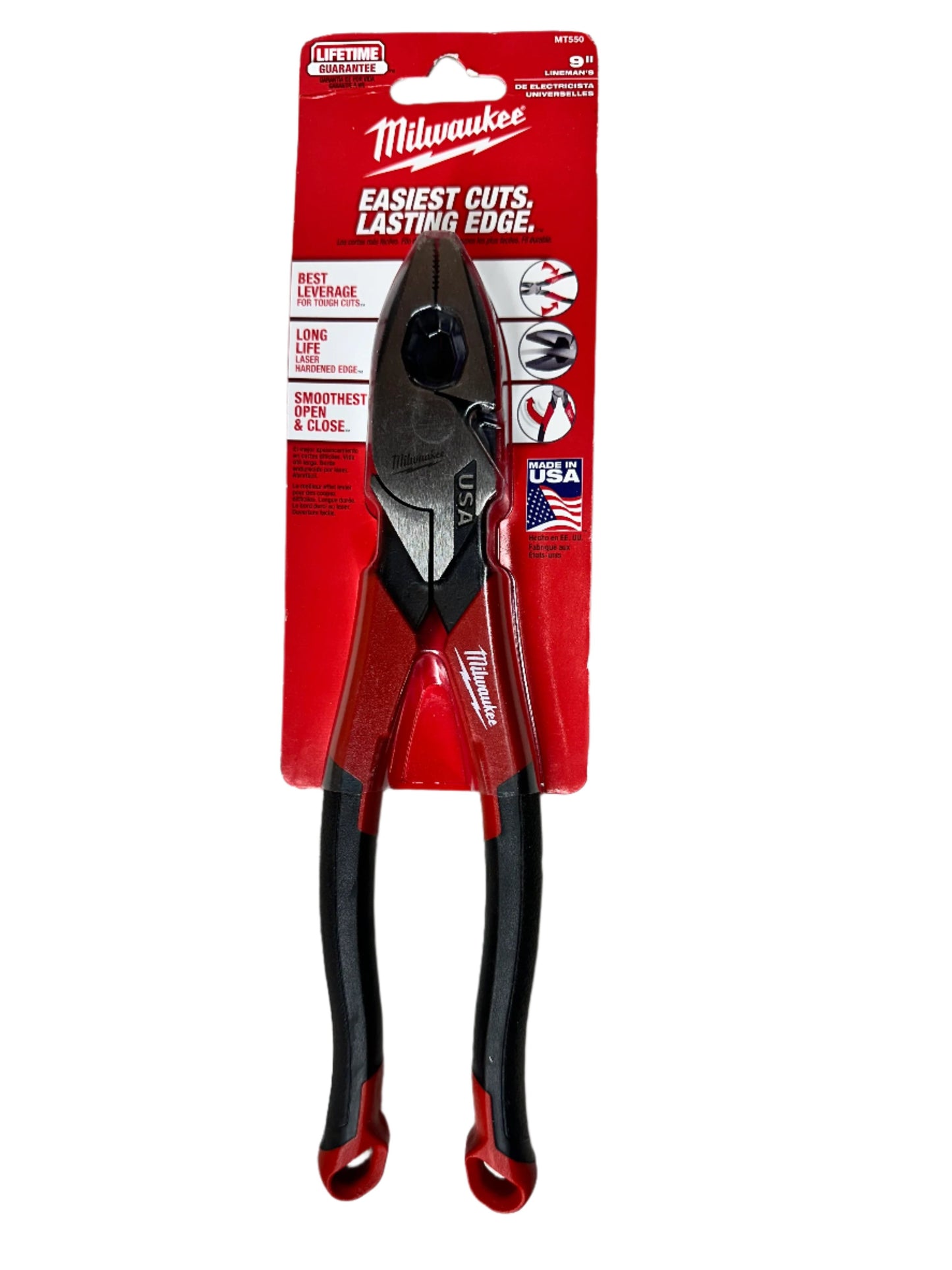 9" Comfort Grip High Leverage Lineman's Pliers with Crimper MT550