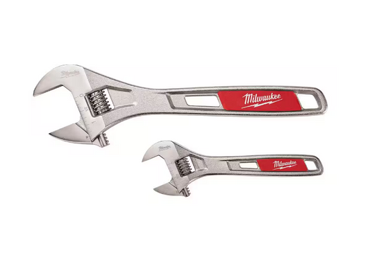 MILWAUKEE 6inch and 10inch 2-Piece Adjustable Wrench Set 48-22-7400