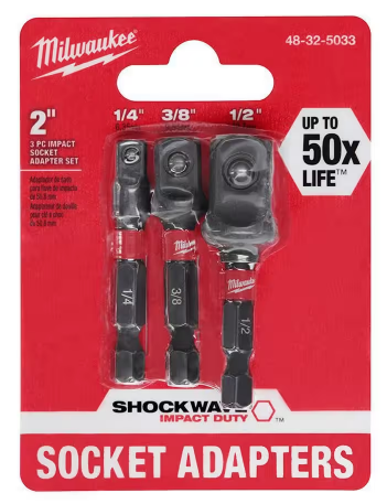 Milwaukee SHOCKWAVE Impact Duty 1/4 in. Hex Shank Socket Adapter Set (3-Piece) 48-32-5033