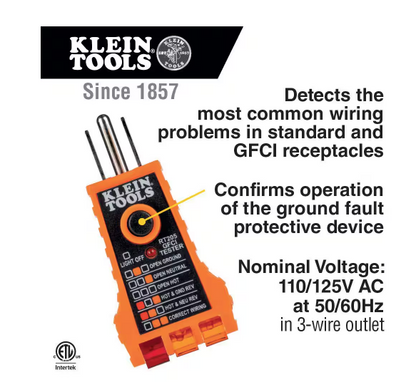 Klein Tools Digital Non-Contact Voltage and GFCI Receptacle Test Kit (NCVT1PKIT)