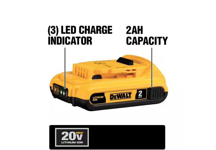 DEWALT 20V MAX Compact Lithium-Ion 2.0Ah Battery Pack DCB203