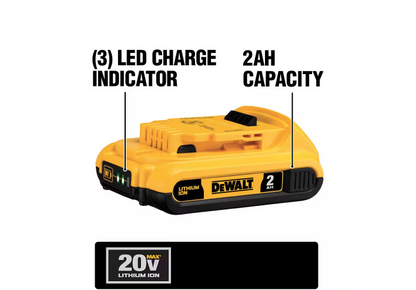 DEWALT 20V MAX Compact Lithium-Ion 2.0Ah Battery Pack DCB203