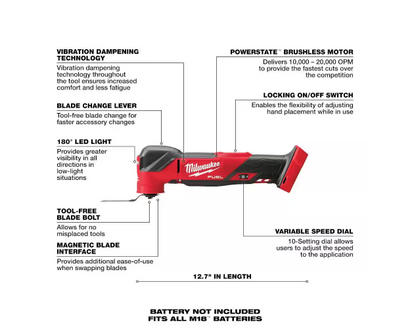 Milwaukee M18 FUEL 18V Oscillating Multi-Tool 2836-20 (Tool-Only)