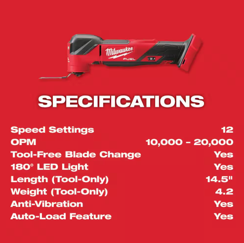 Milwaukee M18 FUEL 18V Oscillating Multi-Tool 2836-20 (Tool-Only)