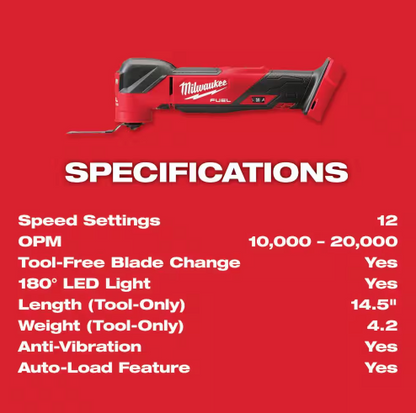 Milwaukee M18 FUEL 18V Oscillating Multi-Tool 2836-20 (Tool-Only)
