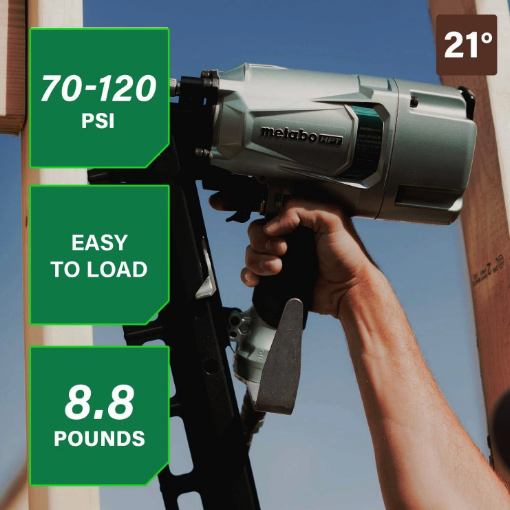METABO HPT (NR83A5) 21 Degree 3-1/4" Plastic Collated Framing Nailer