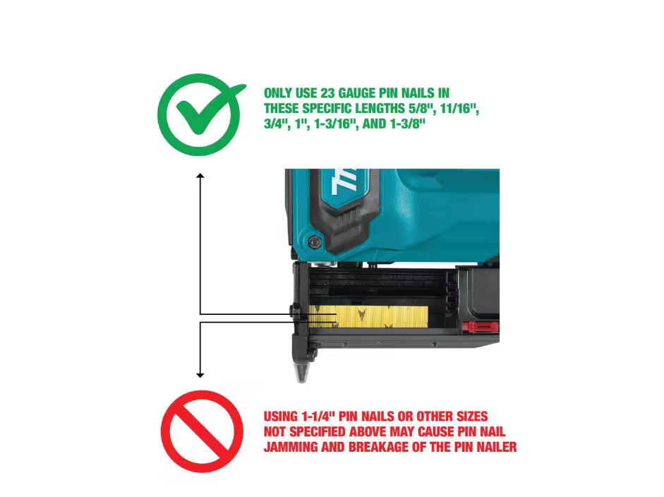 Makita 18V LXT Lithium-Ion 23-Gauge Cordless Pin Nailer XTP02Z (TOOL ONLY)