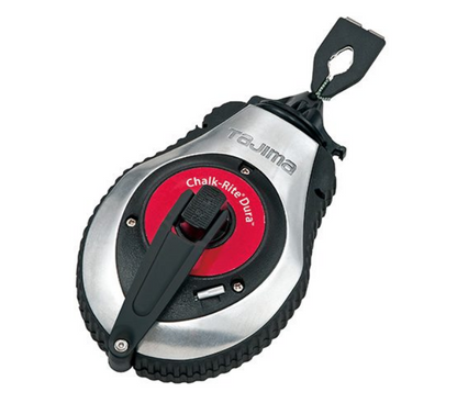 TAJIMA Chalk Line Dura Chalk Box - Extra Bold 1mm Snap Line & Integrated Handle Release - CR401S
