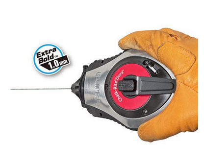 TAJIMA Chalk Line Dura Chalk Box - Extra Bold 1mm Snap Line & Integrated Handle Release - CR401S