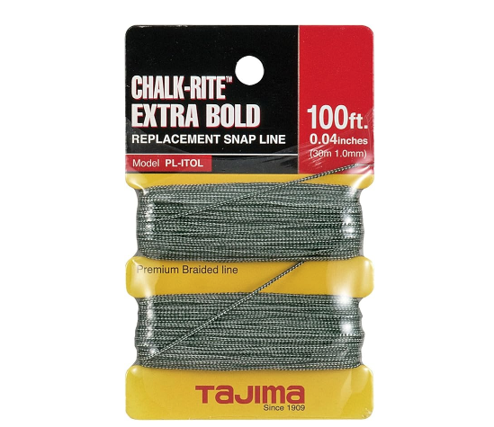 Tajima PL-ITOL Chalk-Rite Replacement 1.0 mm Extra Bold Snap-Line - 100 ft. Braided Line