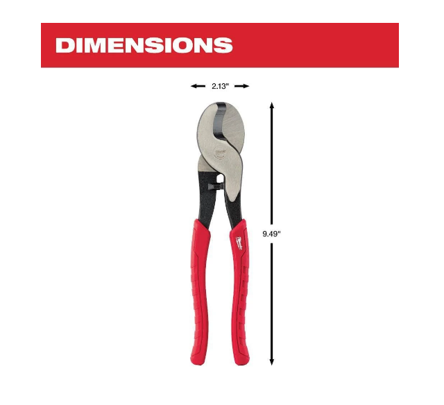 MILWAUKEE 10" Cable Cutting Pliers with Comfort Grip 48-22-6104