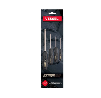 VESSEL Armor Grip Screwdrivers 4PC Set (#550APH4PBU)