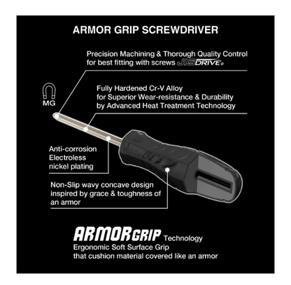 VESSEL Armor Grip Screwdrivers 4PC Set (#550APH4PBU)