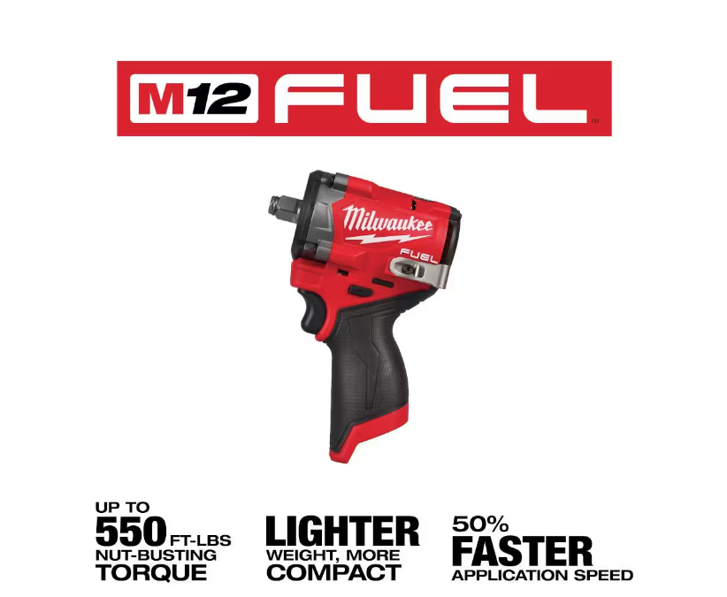 Milwaukee M12 FUEL Stubby 1/2" Impact Wrench 2563-20 (TOOL ONLY)