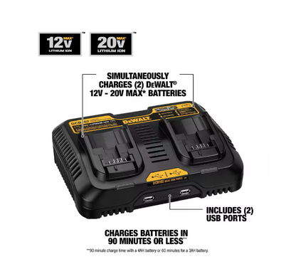 DeWalt 12V/20V MAX Dual Port Charger DCB102