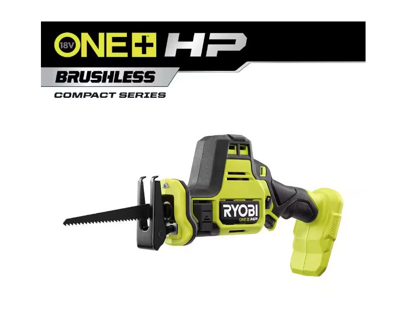 RYOBI ONE+ HP 18V Brushless Compact One-Handed Reciprocating Saw PSBRS01B (TOOL ONLY)