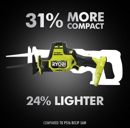 RYOBI ONE+ HP 18V Brushless Compact One-Handed Reciprocating Saw PSBRS01B (TOOL ONLY)
