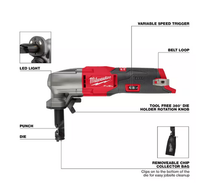 Milwaukee M12 FUEL 12-Volt Lithium-Ion Brushless 16-Gauge Variable Speed Nibbler 2476-20(TOOL ONLY)